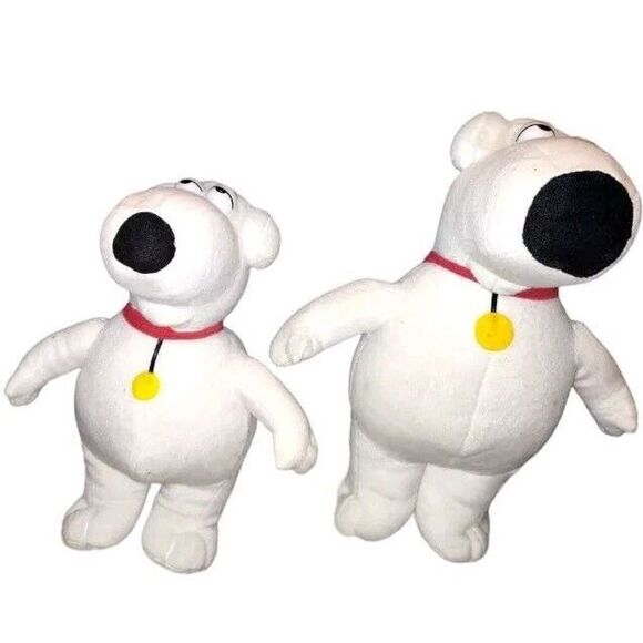 Family Guy Brian the Dog Plush Lot of 2/1 NEW, 1 Used - Stains 12"/14" - Picture 1 of 12